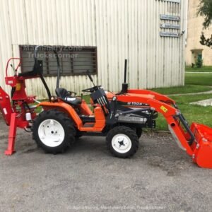 Kubota 19 CV 4 RM 3 CYLINDRES DIESEL d'occasion révisé avec PELLE RETRO NEUVE et CHARGEUR NEUF MULTIFONCTION a décrochage rapide